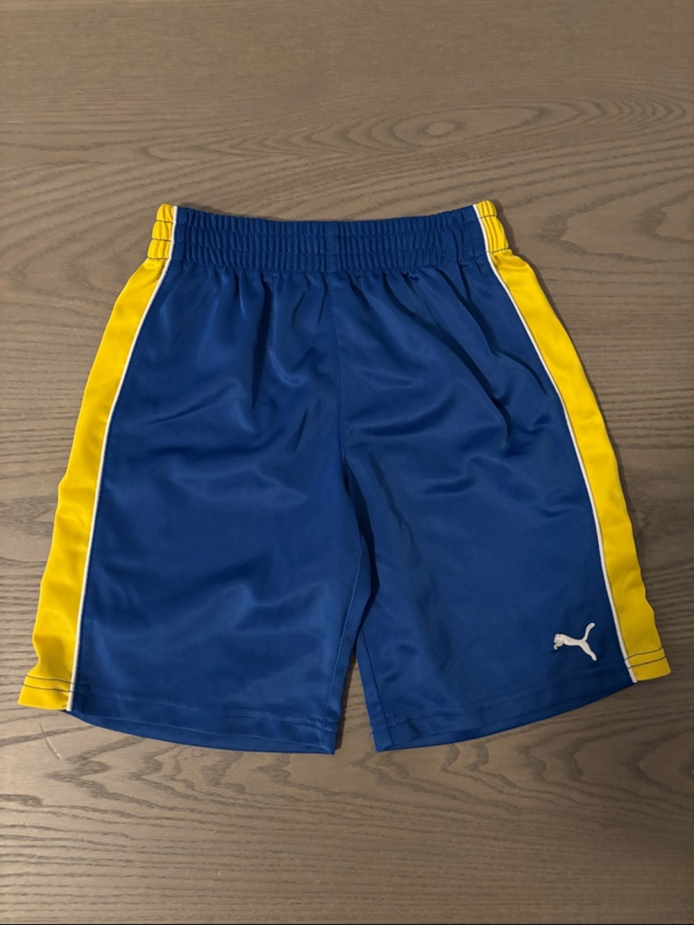 Puma Royal Blue Shorts with Yellow Side Panels